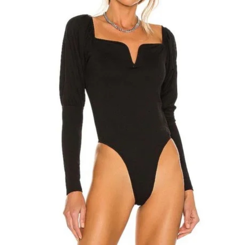 NWT BB Dakota by Steve Madden Romance Language Bodysuit-black, medium